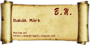 Babák Márk névjegykártya
